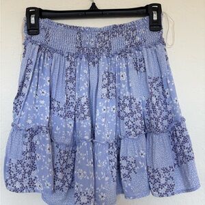 Blush A-Line Skirt in Lavender and White